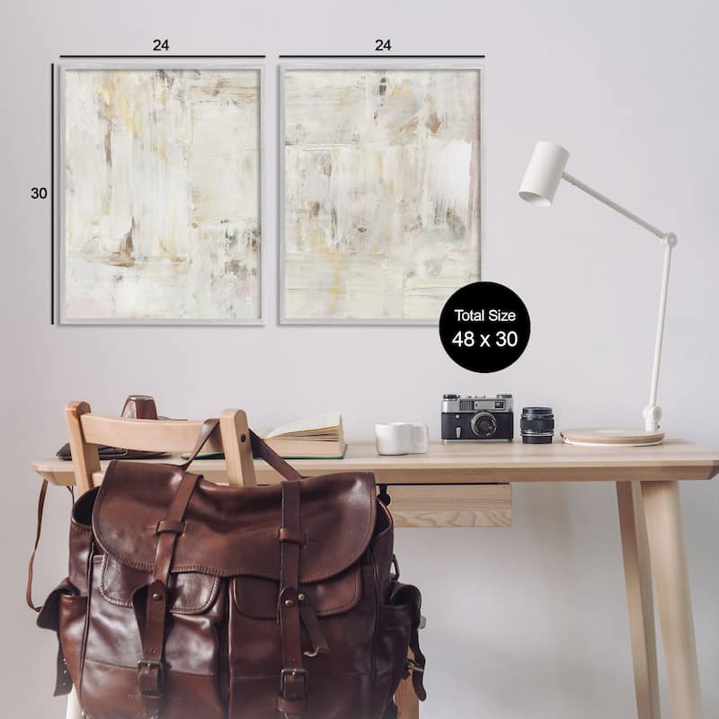 Stupell Contemporary Muted Abstracts Framed Giclee Art Design By Victoria Barnes (Set of 2)