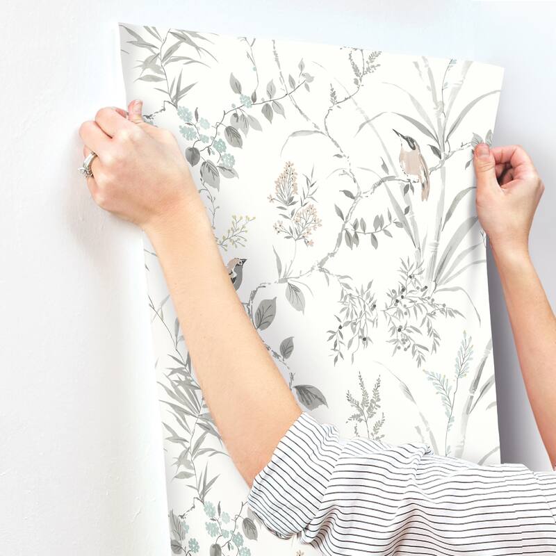 Chesapeake Imperial Garden Neutral Botanical Wallpaper