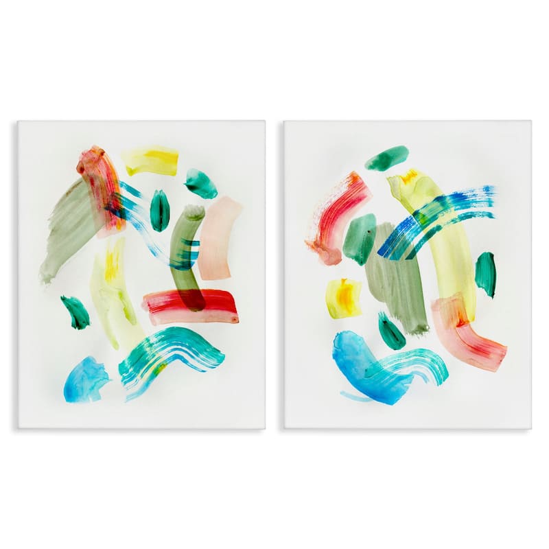 Stupell Macarana Abstract Hues Canvas Wall Art Design By Gemma Bardot (Set of 2) - 24 x 30