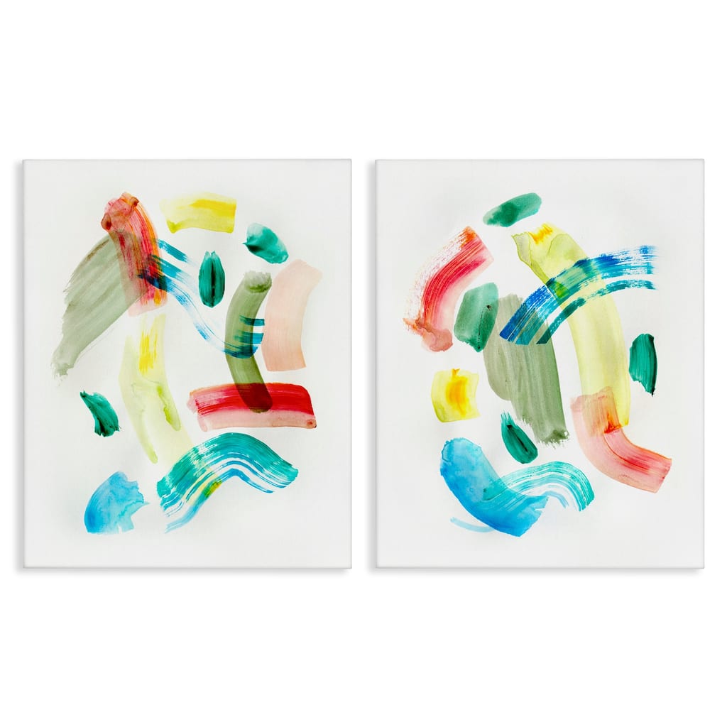 Stupell Macarana Abstract Hues Canvas Wall Art Design By Gemma Bardot (Set of 2)
