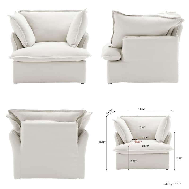 6-Piece Upholstered Sectional Corner Sofas