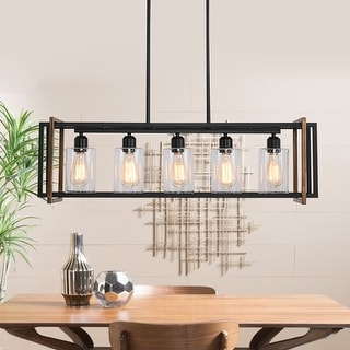 5-Light Rectangle Farmhouse Pendant 