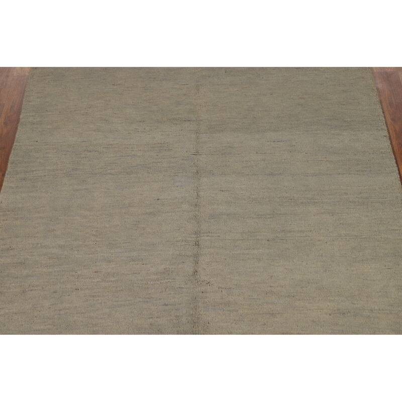 Hand Knotted Oriental 100% Wool Carpet Modern Modern Beige & Ivories Gabbeh Area Rug - 5' 10'' X 4' 3''