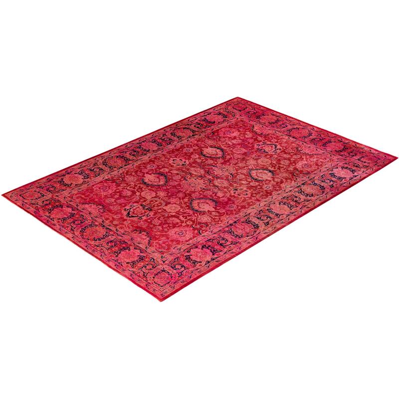Contemporary Overdyed Wool Hand Knotted Area Rug - 6' 1" x 8' 10"