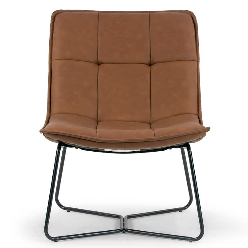 Aurele Armless Accent Chair with Black Metal Legs