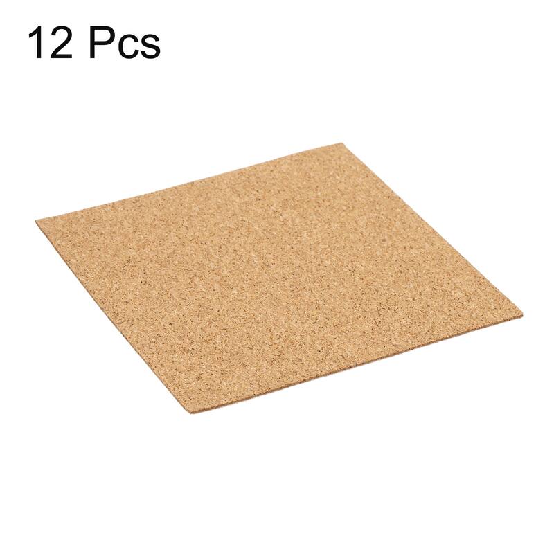 Self-Adhesive Cork, 4" x 4" x 1" Squares Cork Mats Coaster Backing Sheet - Brown