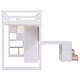 preview thumbnail 12 of 14, White Twin Pine Loft Bed with Pullable Desk and Storage