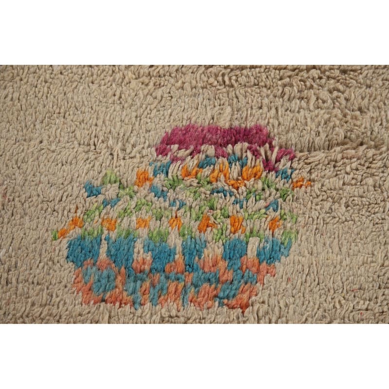 Geometric Plush Moroccan Area Rug Hand-Knotted Wool Carpet - 8'2" x 10'7"