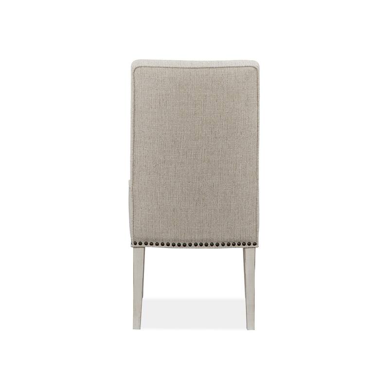 Magnussen Home Bronwyn Alabaster And Toasted Nutmeg Upholstered Host Chair Two Pack - 23''W x 29''D x 45''H