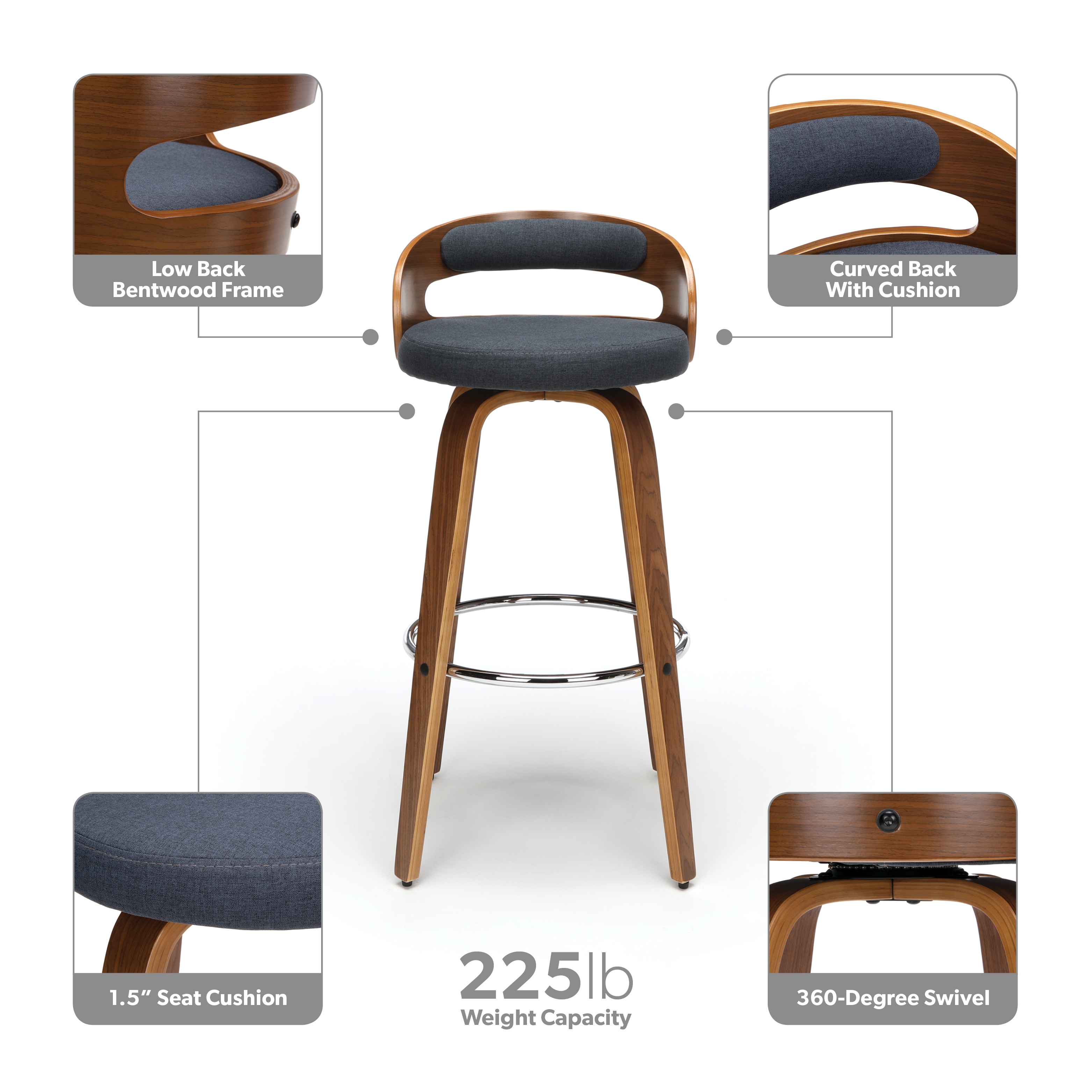 Carson carrington uggelhult bentwood frame swivel seat best sale stool