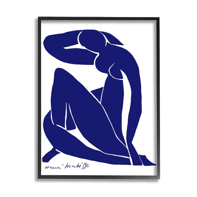 Stupell Minimal Abstract Purple Nude Woman Matisse Artist Framed Wall Art - 16 x 20 - Black
