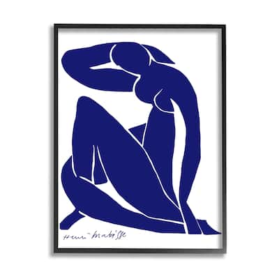 Stupell Minimal Abstract Purple Nude Woman Matisse Artist Framed Wall Art