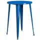 preview thumbnail 15 of 31, 30'' Round Metal Indoor-Outdoor Bar Table Set with 2 Square Seat Backless Stools - 30"W x 30"D x 41"H