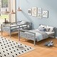 preview thumbnail 3 of 10, Gray Twin over Full Pine Wood Bunk Bed with Safety Guardrail