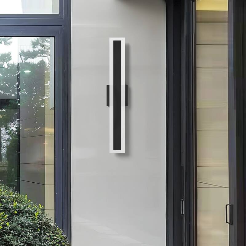 Outdoor Linear Integrated LED Wall Sconce Light Fixture with Bracket