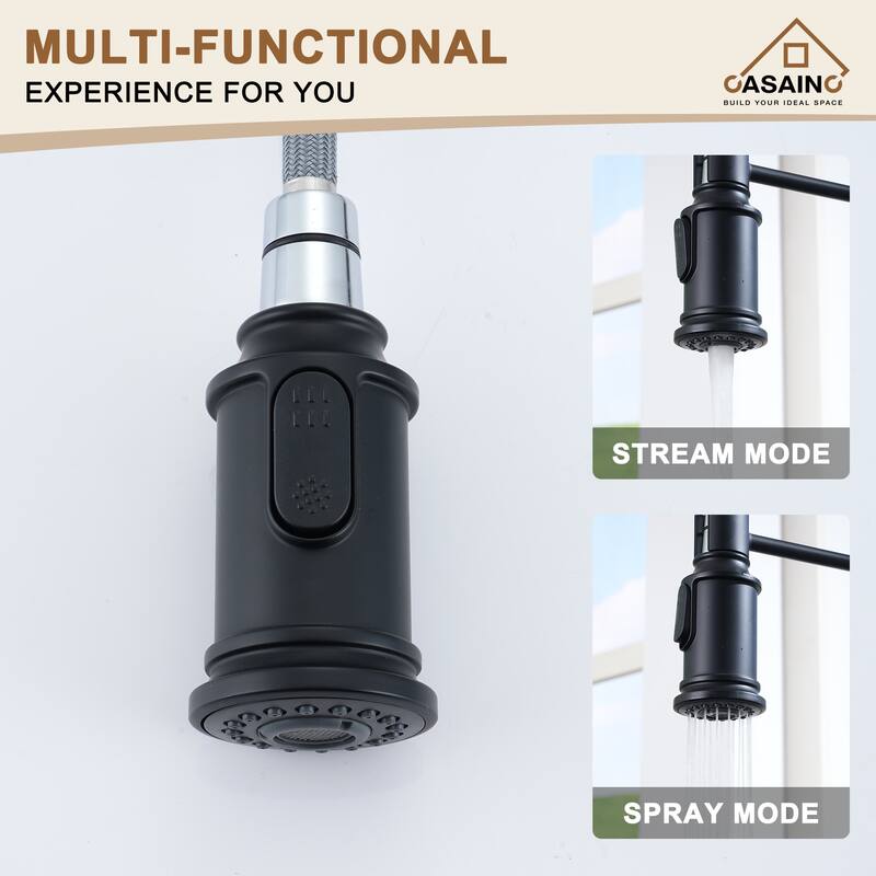 Single Handle 21 in. Pull Down Sprayer Kitchen Faucet