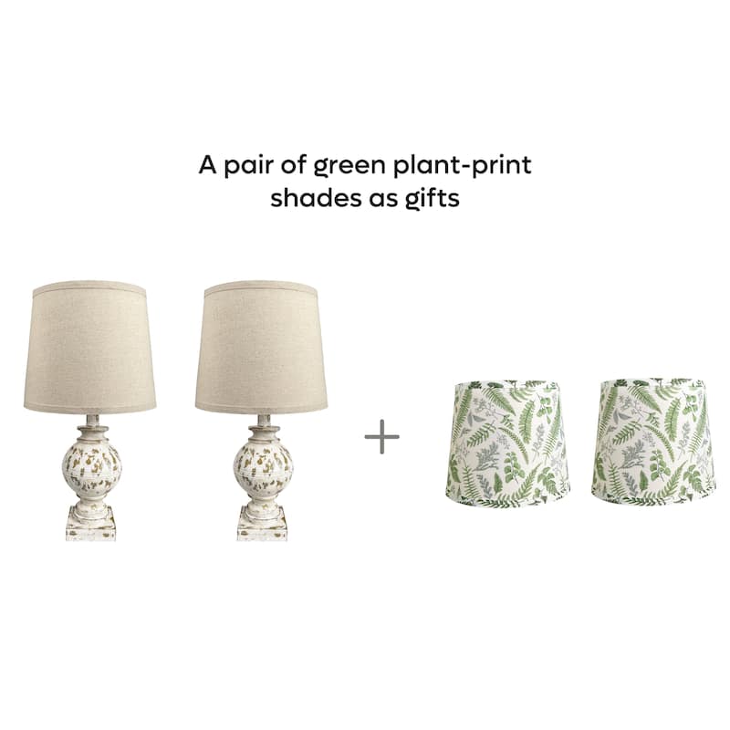 19'' White Table Lamp Set