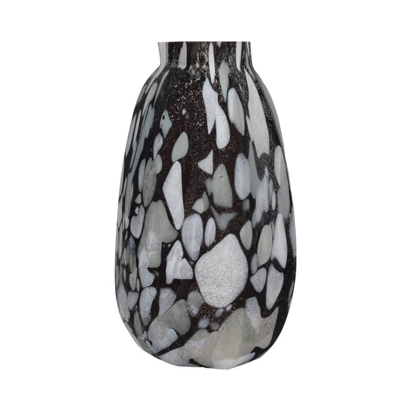 Decorative Glass Vase with Abstract Pattern - Artistic Tall Flower Vase for Home Decor