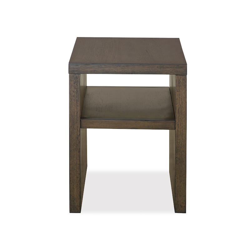 Magnussen Home Merrick Homestead Brown and Clear Glass Chairside End Table - 18''W x 24''D x 24''H