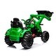 preview thumbnail 3 of 6, Kids Ride On Excavator, 12V Battery Powered 2 Speeds Construction Vehicles, Front Loader With Horn - Green