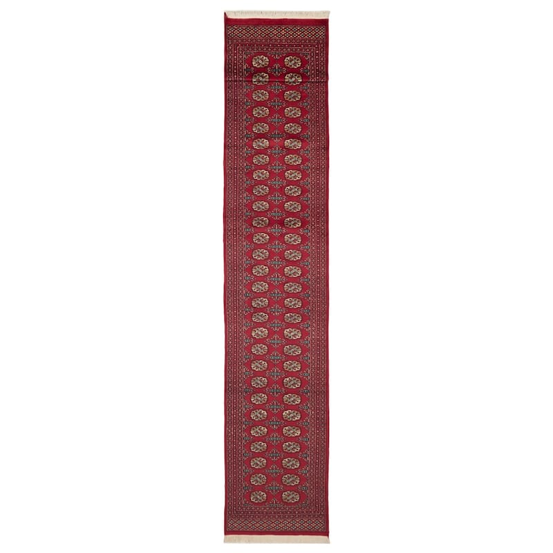 ECARPETGALLERY Hand-knotted Finest Peshawar Bokhara Red Wool Rug - 2'7 x 16'1