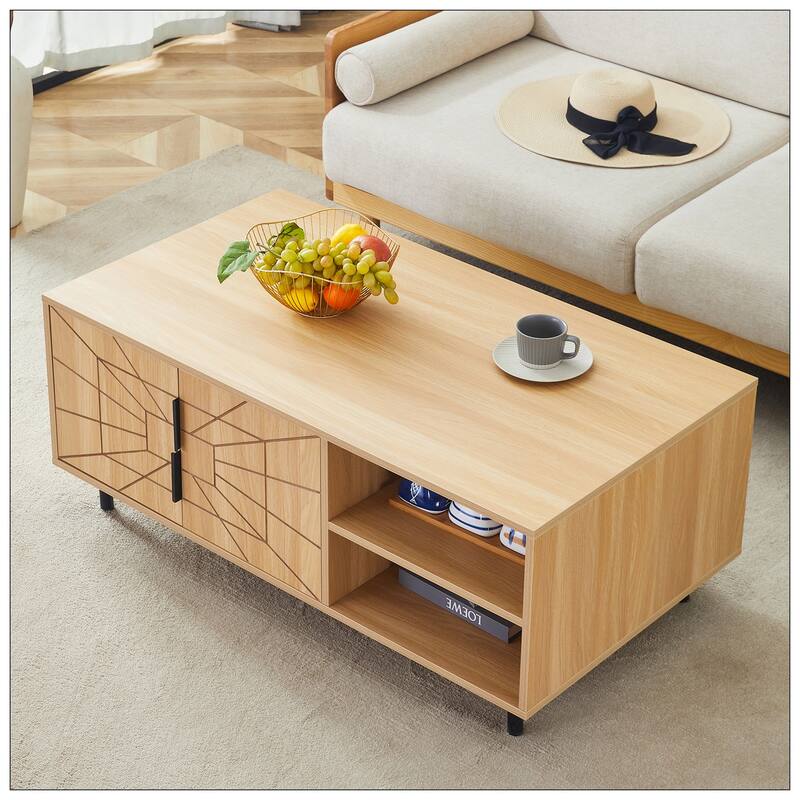 Spider Web Textured Modern MDF Coffee Table
