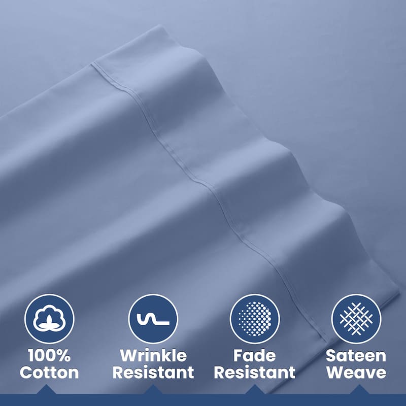 Martex 400 TC 100% Cotton Sateen, Deep Pocket, Silky Soft Sheet Set