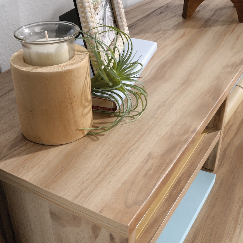 Wood Organizer Hutch with Bookcase, Brown - 30.35" W x 11.50" D x 5.94" H