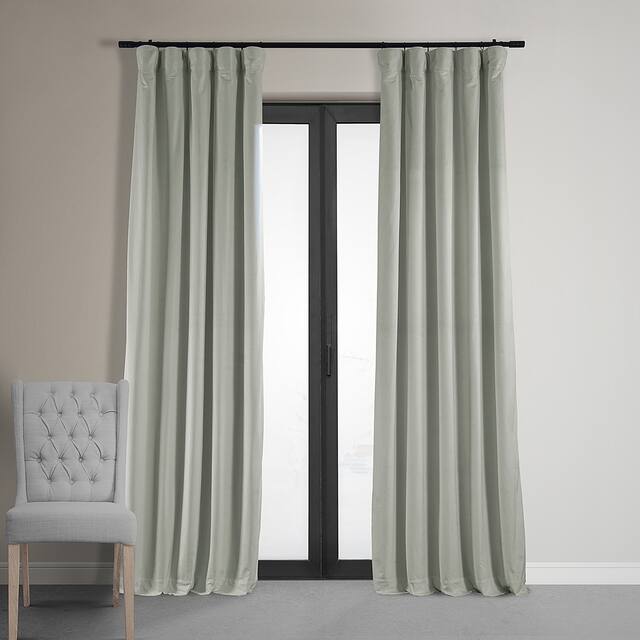 Exclusive Fabrics Signature Velvet Blackout Curtain (1 Panel) - 50 x 96 - Reflection Grey