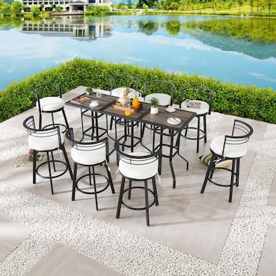 Patio Festival 11-Piece Outdoor Bar Height Dining Set with Cushions
