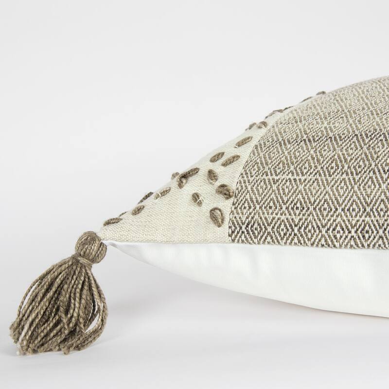 Color Block Poly Woven Pillow Cover