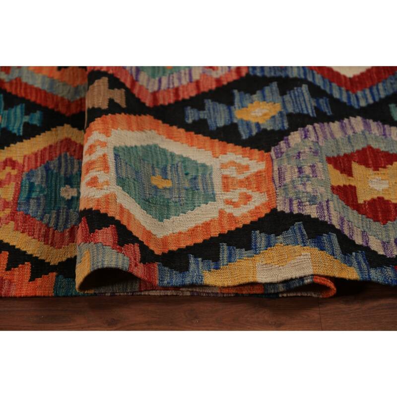 All-Over Kilim Oriental Large Rug Flatweave Wool Carpet - 10'4"x 15'10"