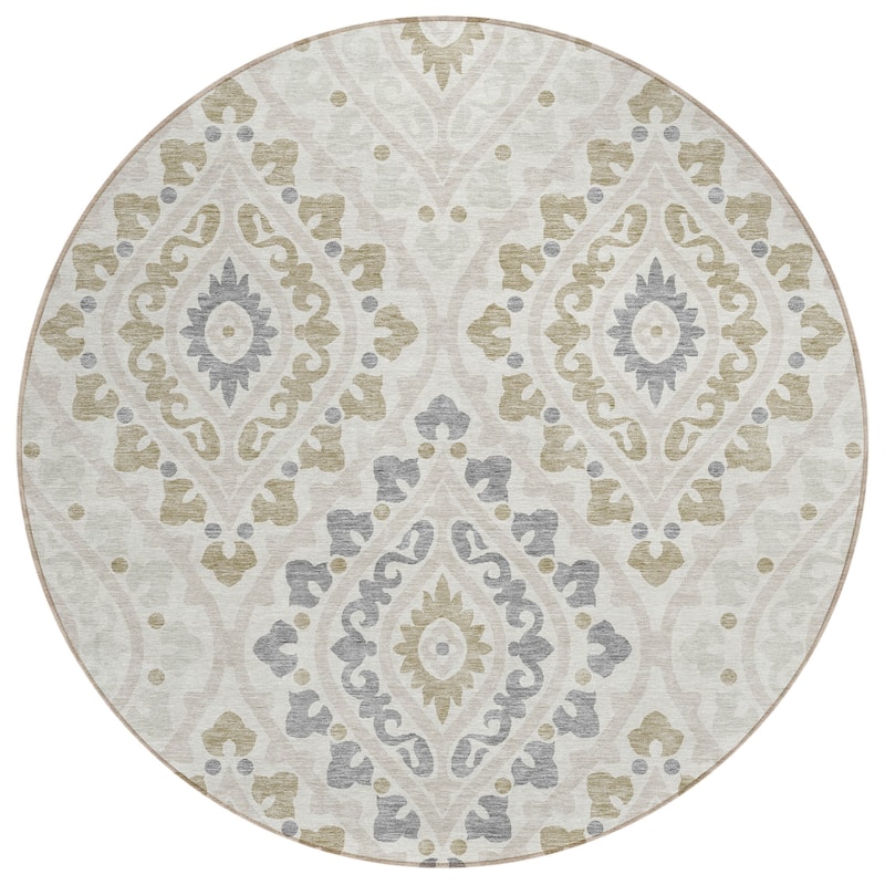 Machine Washable Indoor/ Outdoor Chantille Ttransitional Medallion Rug