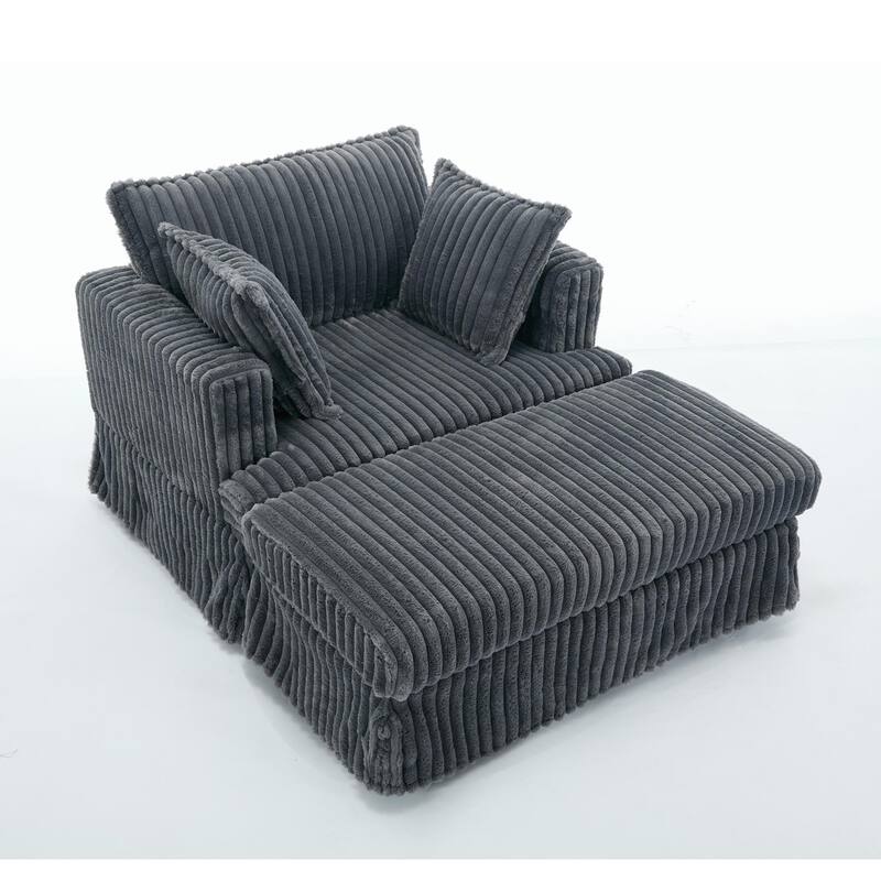 Dark Gray 47.8" Oversized Chaise Longue Chair