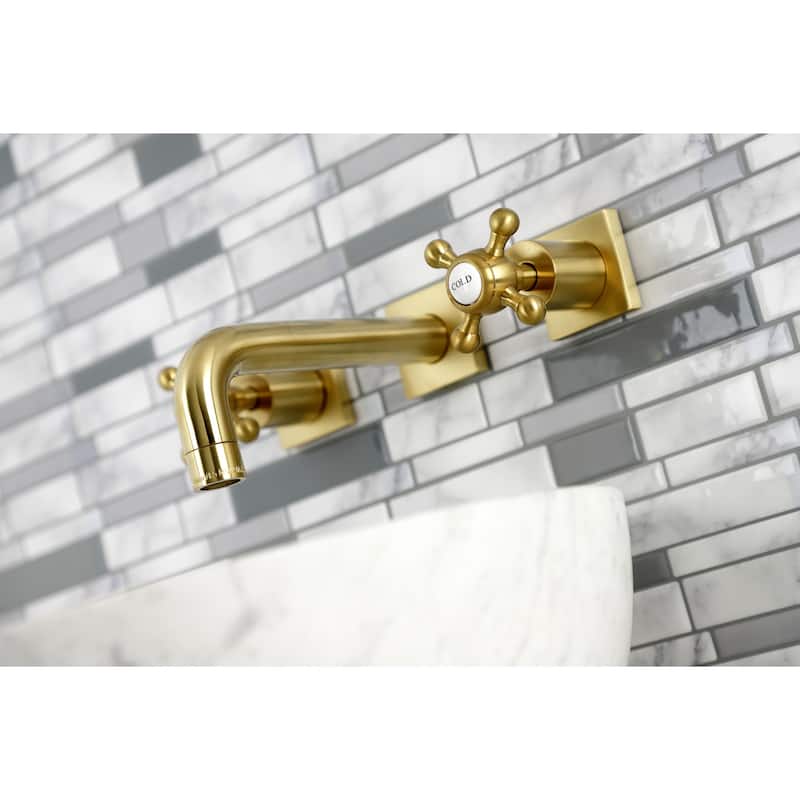 Kingston Brass Metropolitan Two-Handle 3-Hole Wall Mount Bathroom Faucet