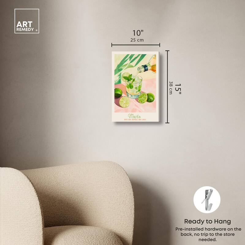Mojito Recipe Poster Canvas by Art Remedy, Gallery Wrapped
