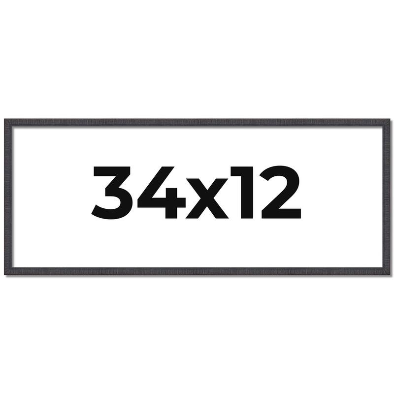 34x12 Frame Brown Solid Wood Picture Frame - Complete Modern Photo