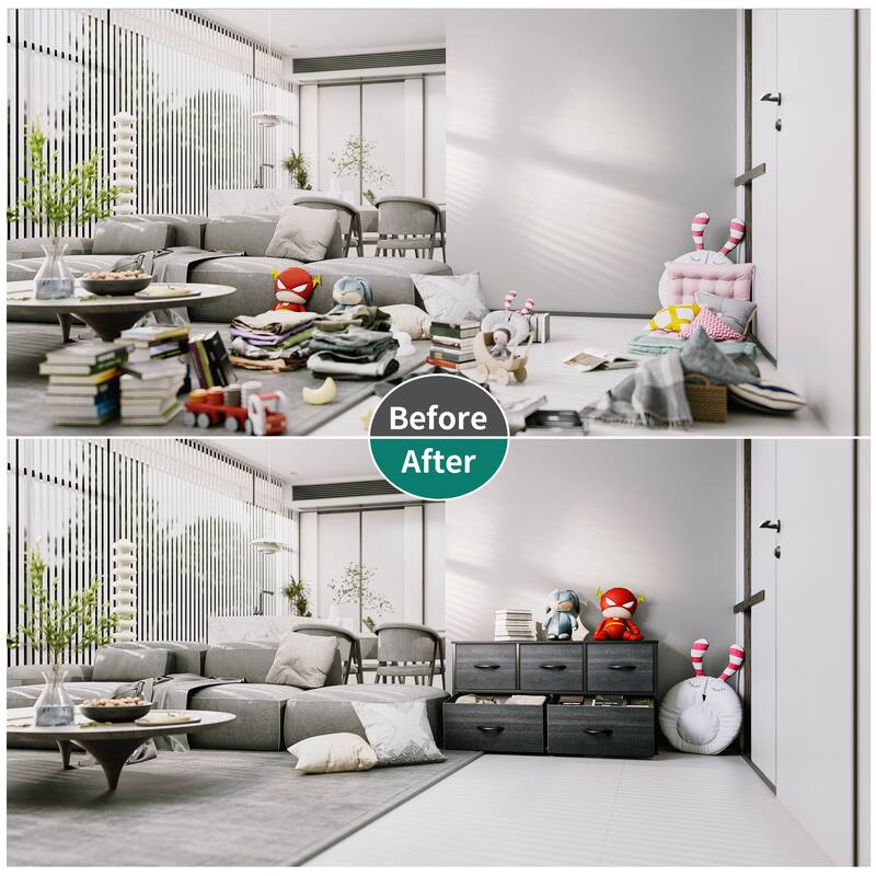 Modern Wide Dresser Storage Tower with 5 Drawers