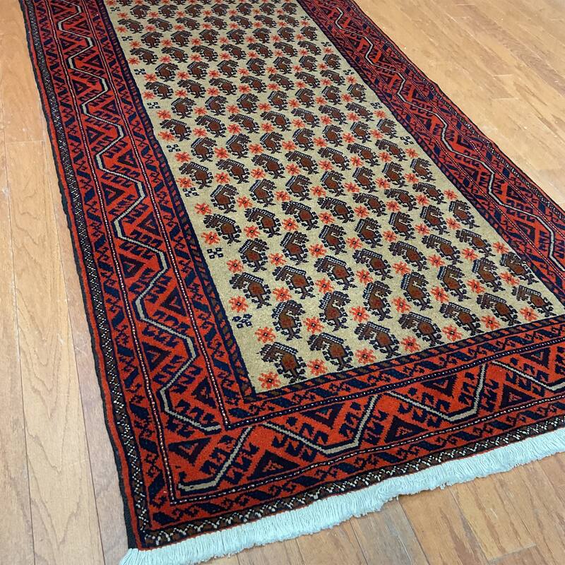HERAT ORIENTAL Handmade Balouchi Wool Rug - 3'8" x 6'3"