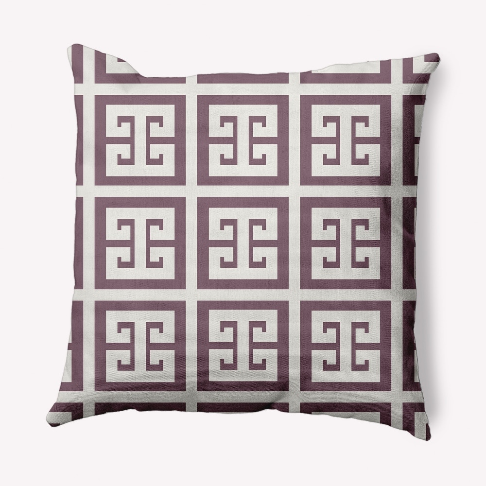 Greek Key Patterned Nautical Indoor/Outdoor Throw Pillow