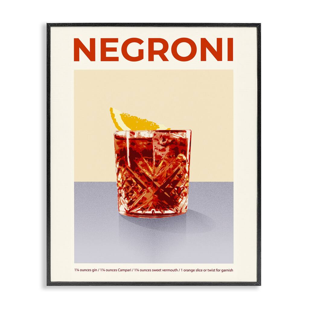 Stupell Negroni Classic Cocktail Framed Giclee Art Design By Victoria Barnes