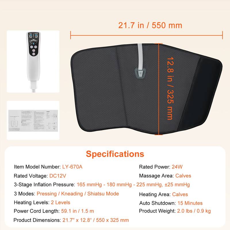 Air Compression Leg Massager (LY-670A) - air compression massager 3 Modes + 3 Intensities