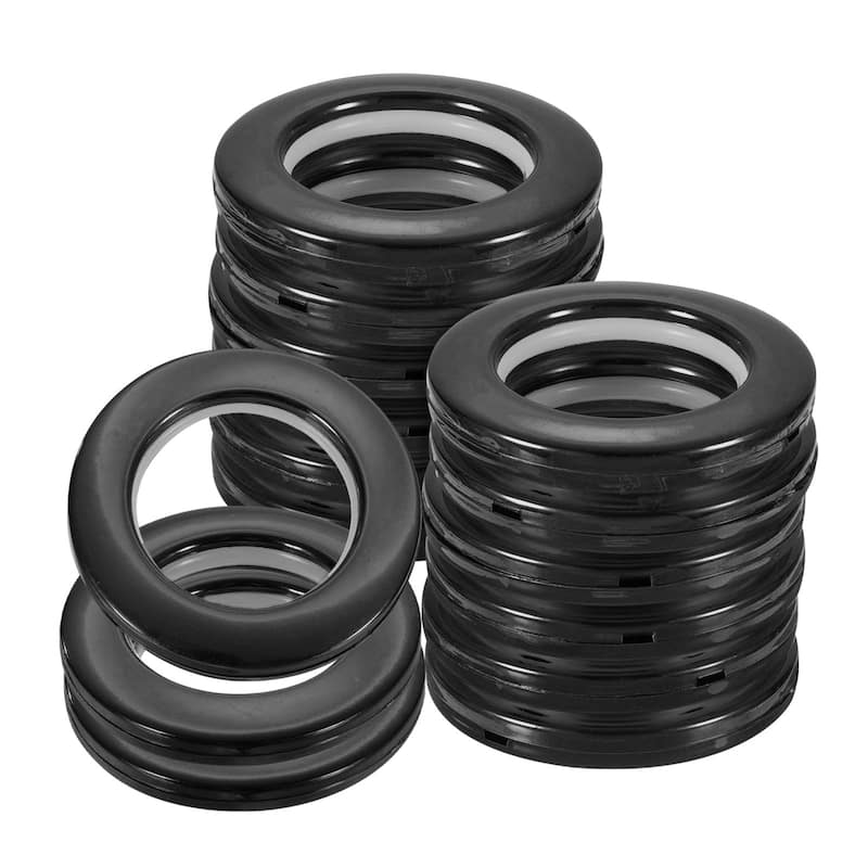16pcs Curtain Grommets, 1-5/7" 42mm ID Roman Curtain Rings - Black