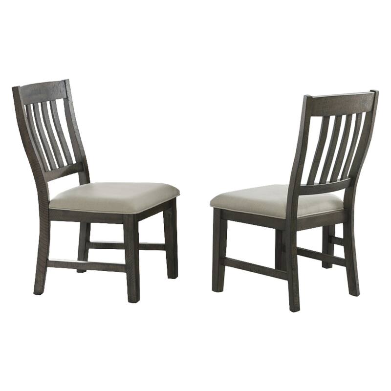 Wooden Upholstered Side Chairs - 40" - Gray - Set of 2