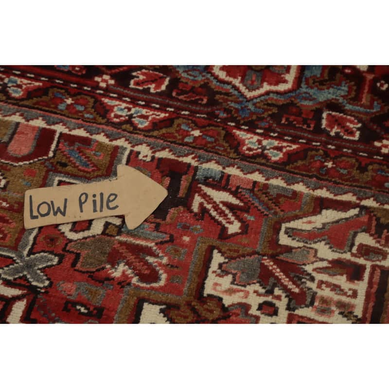 Hand Knotted Oriental 100% Wool Carpet Traditional Medallion Red Heriz Area Rug - 11' 11'' X 9' 4''