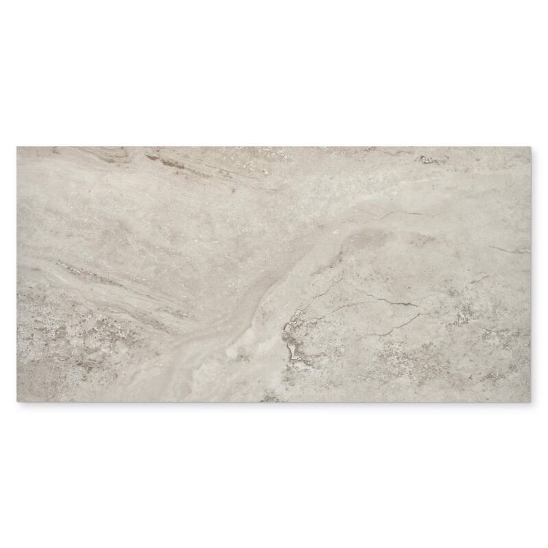 Tufo 12" x 24" Glazed Porcelain Wall and Floor Tile - Taupe Matte - Sample swatch