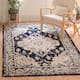 SAFAVIEH Monaco Lillie Boho Medallion Distressed Area Rug - 6'7" x 6'7" Round - Ivory/Navy