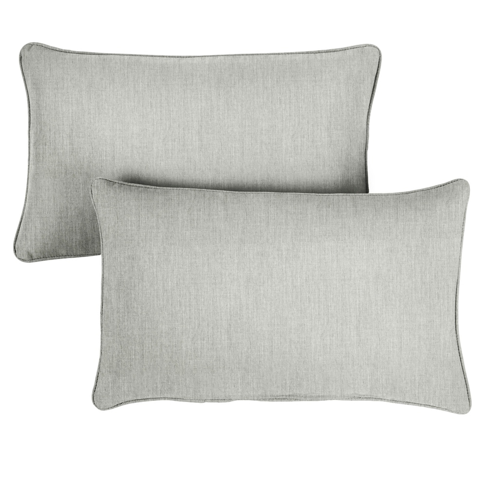 Sunbrella Canvas Granite Corded Indoor/Outdoor Pillows Set