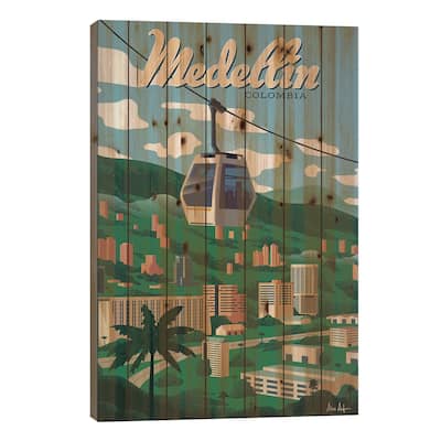 Medellin Print On Wood by IdeaStorm Studios - Multi-Color