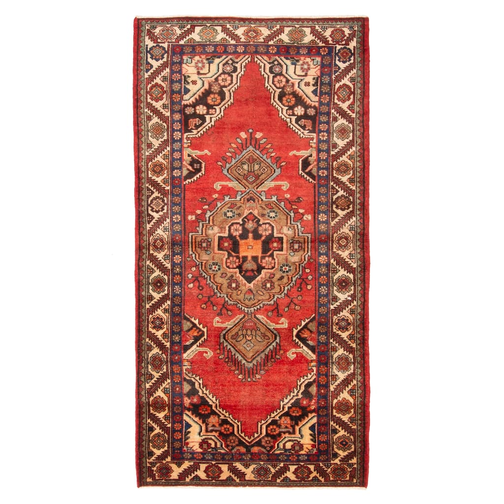 ECARPETGALLERY Hand-knotted Konya Anatolian Red Wool Rug - 3'7 x 7'5